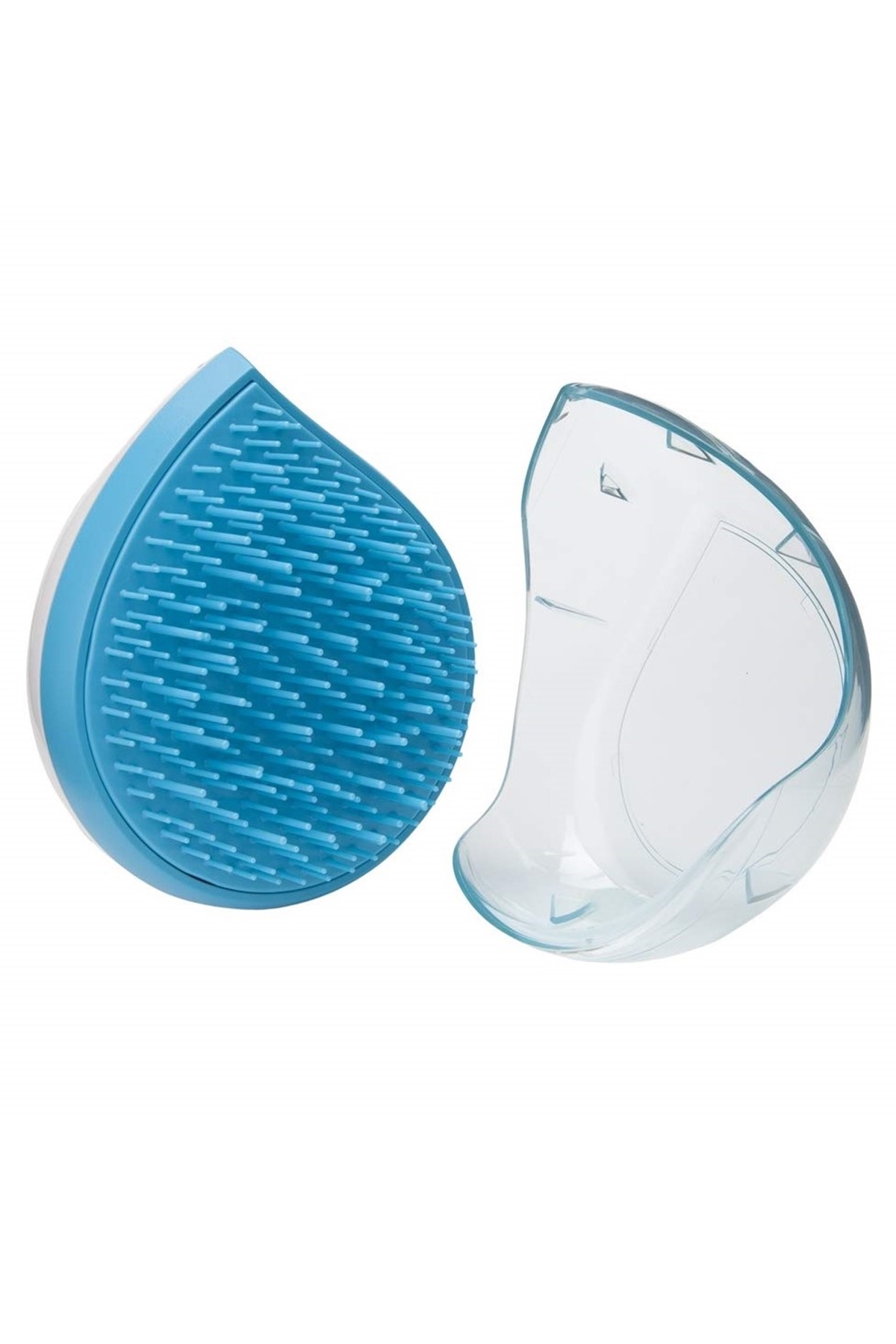 LOM1247 Compact Detangling Brush To Go - Çanta Tipi Kapaklı Saç Açma Tarama Fırçası - Blue White