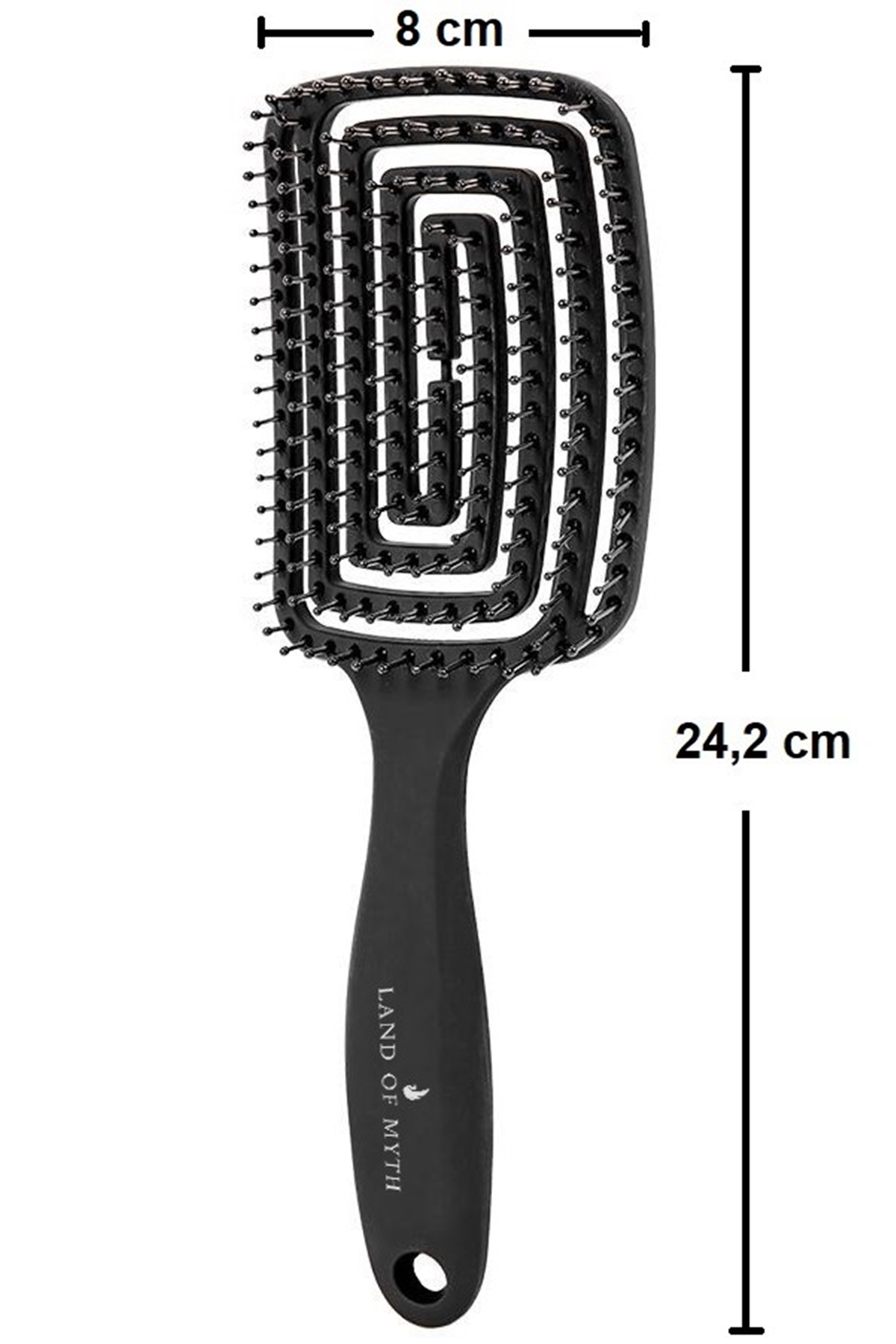 LOM1271 Üç Boyutlu Esnek Saç Açma ve Tarama Fırçası, Flexible Pro Brush (Siyah)