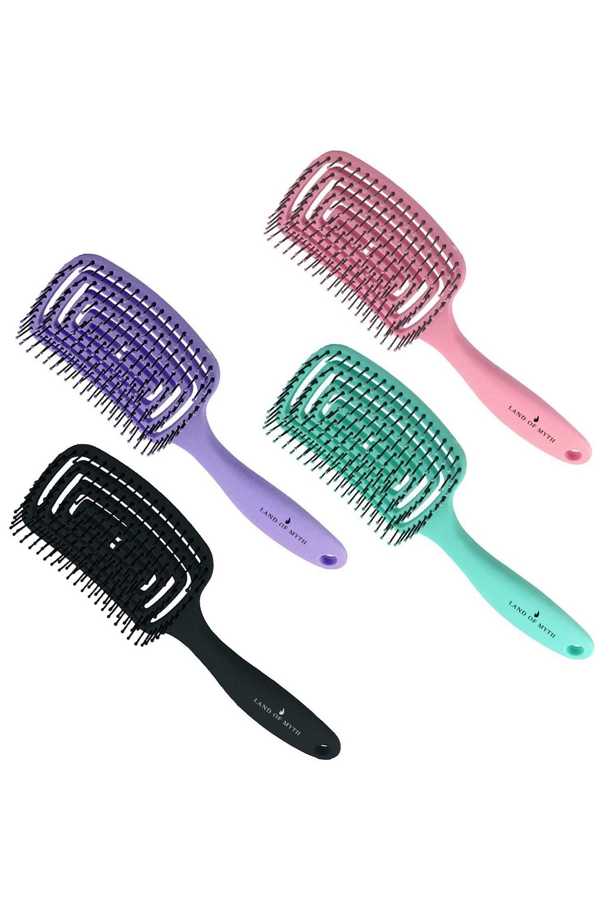 LOM1271 Üç Boyutlu Esnek Saç Açma ve Tarama Fırçası, Flexible Pro Brush (Siyah)