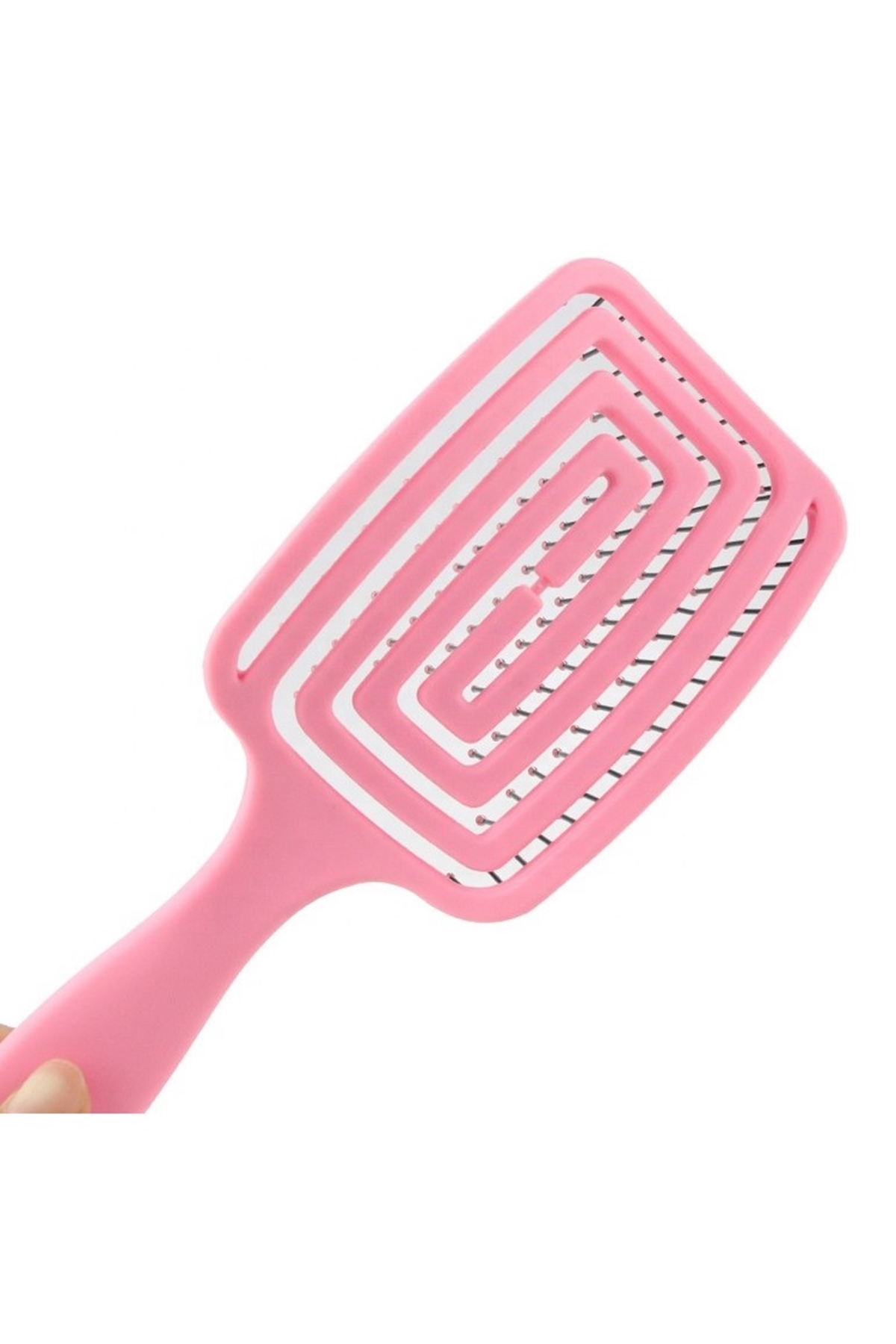 LOM1272 Üç Boyutlu Esnek Saç Açma ve Tarama Fırçası, Flexible Pro Brush (Pembe)