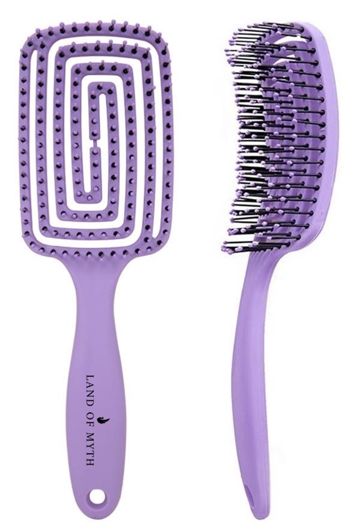 LOM1273 Üç Boyutlu Esnek Saç Açma ve Tarama Fırçası, Flexible Pro Brush (Lila)